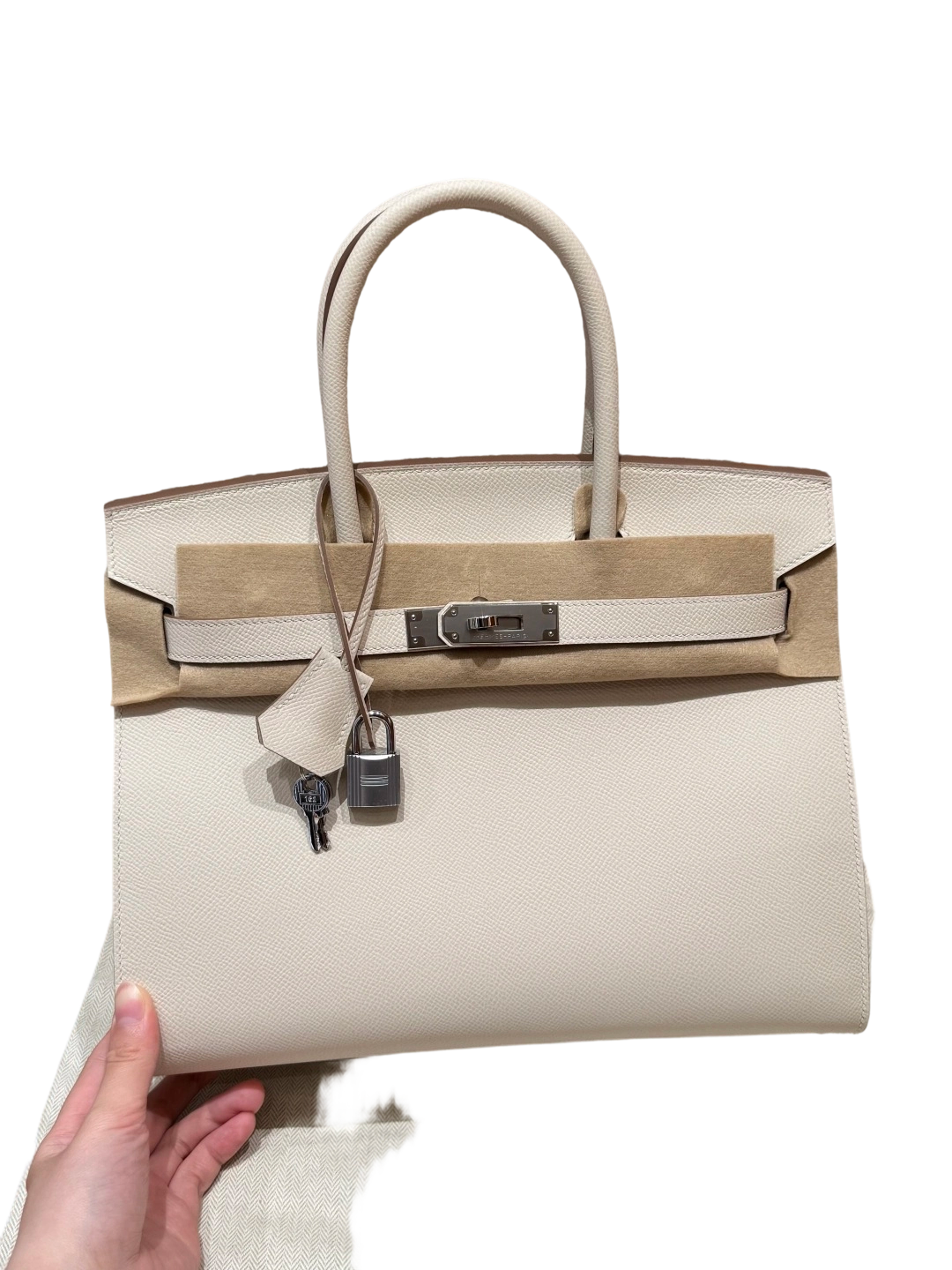 Birkin  Epsom – Milkshake White | Palladium