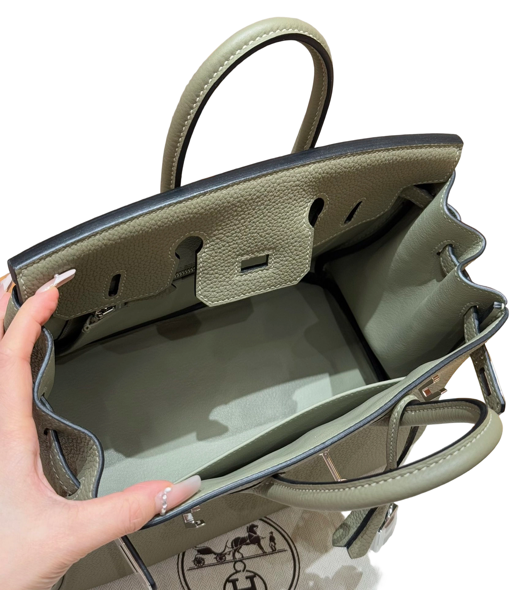Birkin  Togo – Sage Green | Palladium