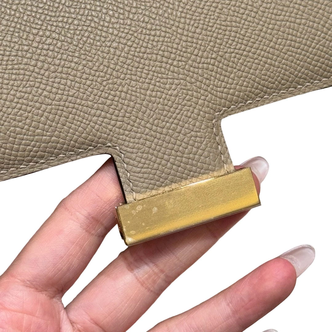 Constance  Epsom – Trench Grey | Gold-Plated