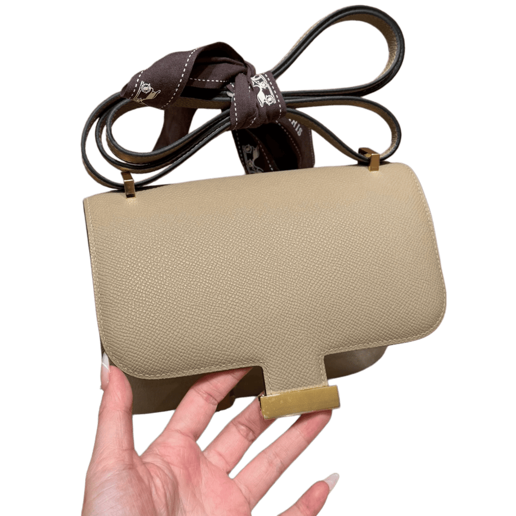 Constance  Epsom – Trench Grey | Gold-Plated