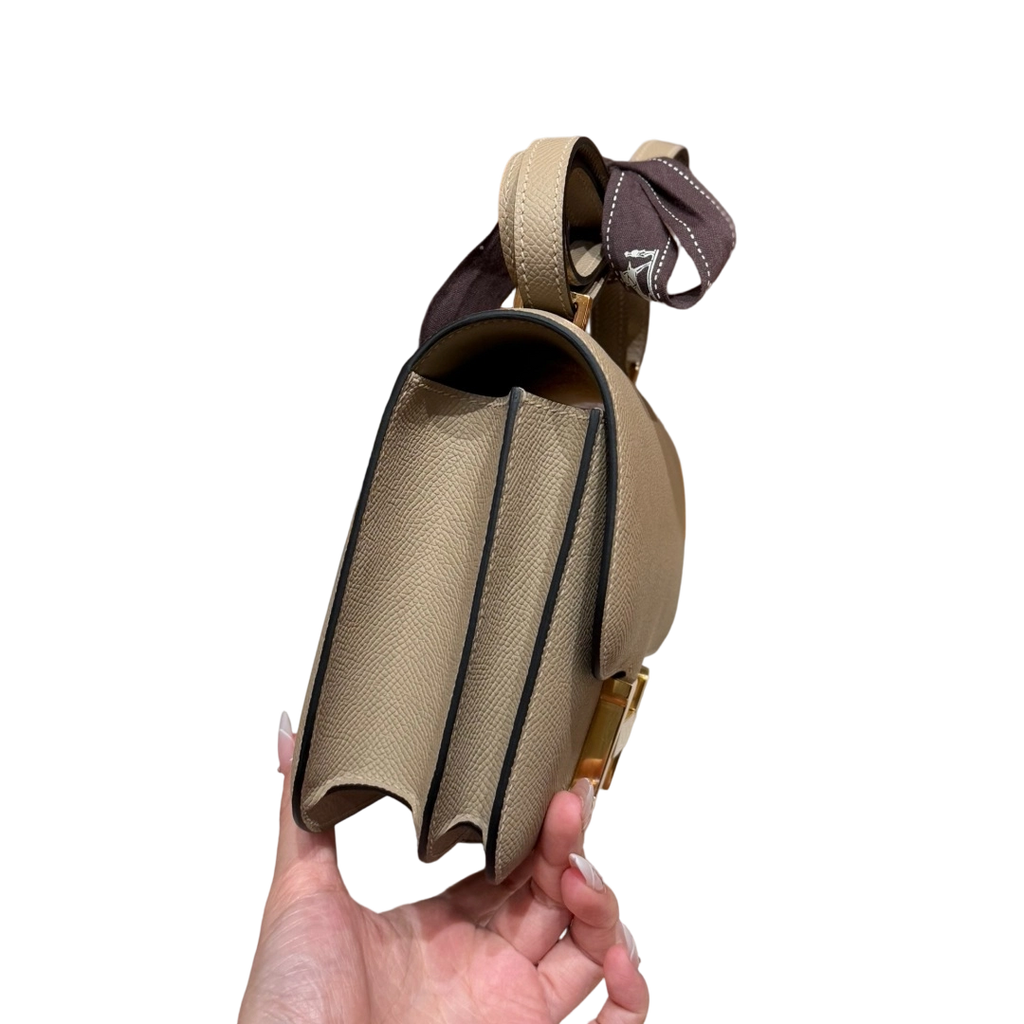 Constance  Epsom – Trench Grey | Gold-Plated