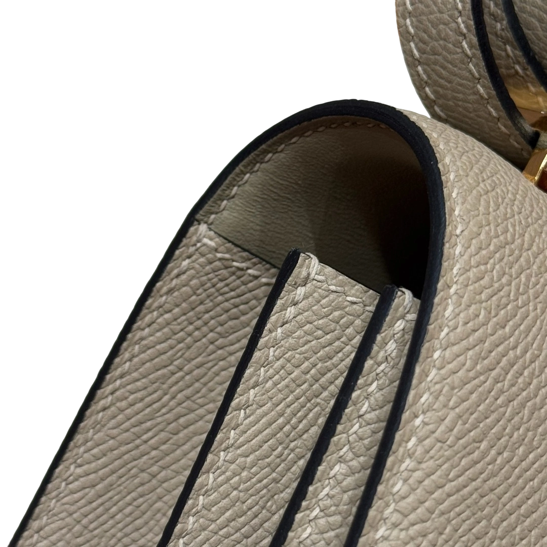Constance  Epsom – Trench Grey | Gold-Plated
